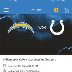 Four Tickets LA Chargers VS Colts 