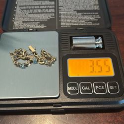 10 Kt Yellow Gold Bracelet With Blue Stones