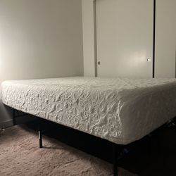 Queen Bed and Foldable Metal Platform 