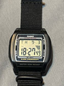 Casio W-201 Digital Watch 10-Year Battery Black – Working