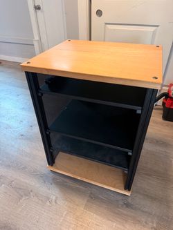 AV Media Shelf Unit with Wood Top