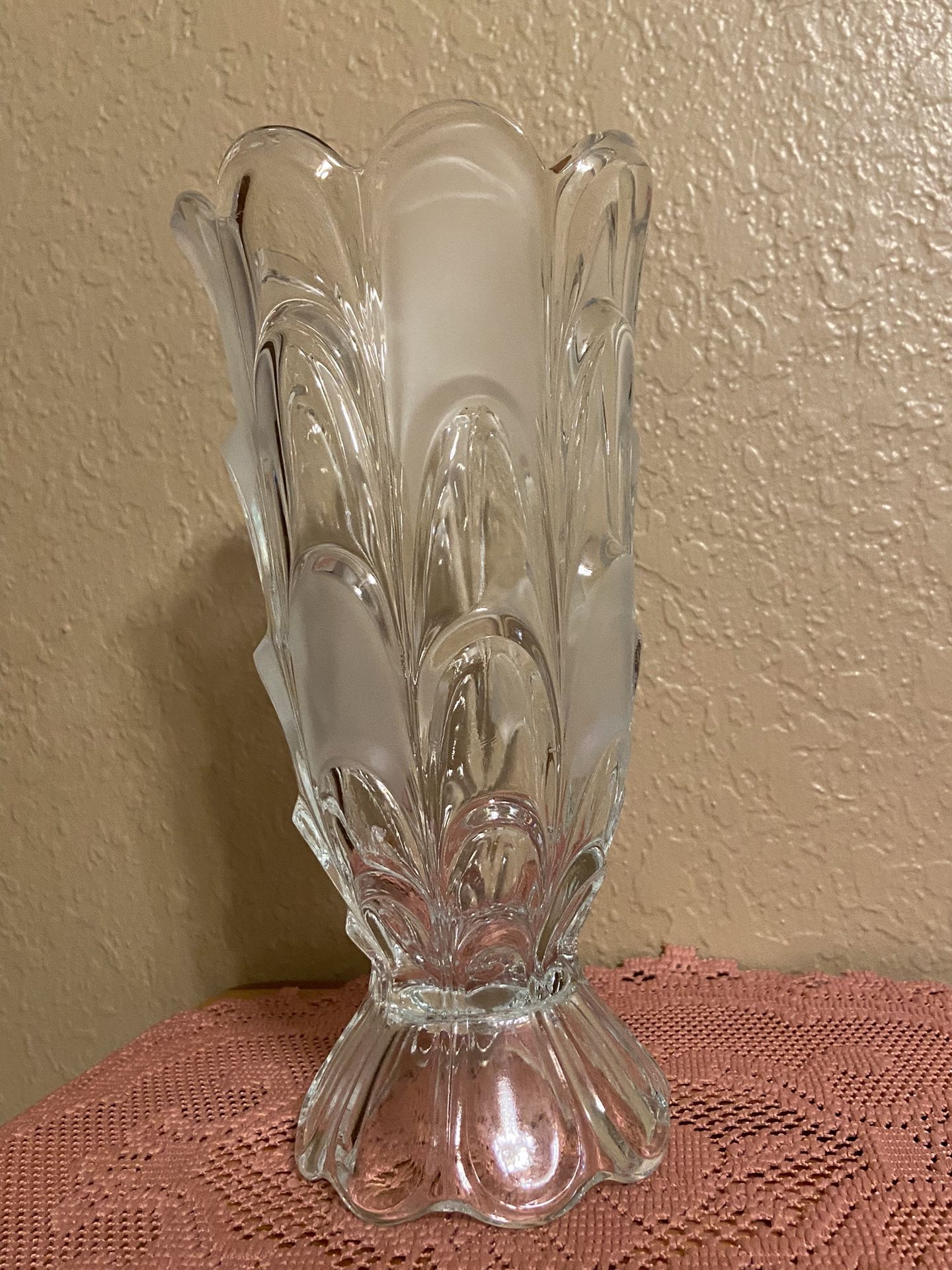 Bohemian Lead Frosted Crystal Vase
