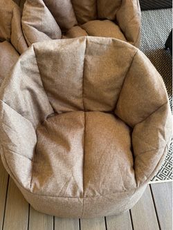 Big Joe Milano Pecan Union Bean Bag Chair, Tan