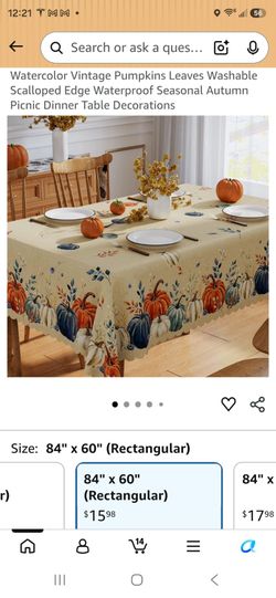 60X84" rectangle tablecloth washable