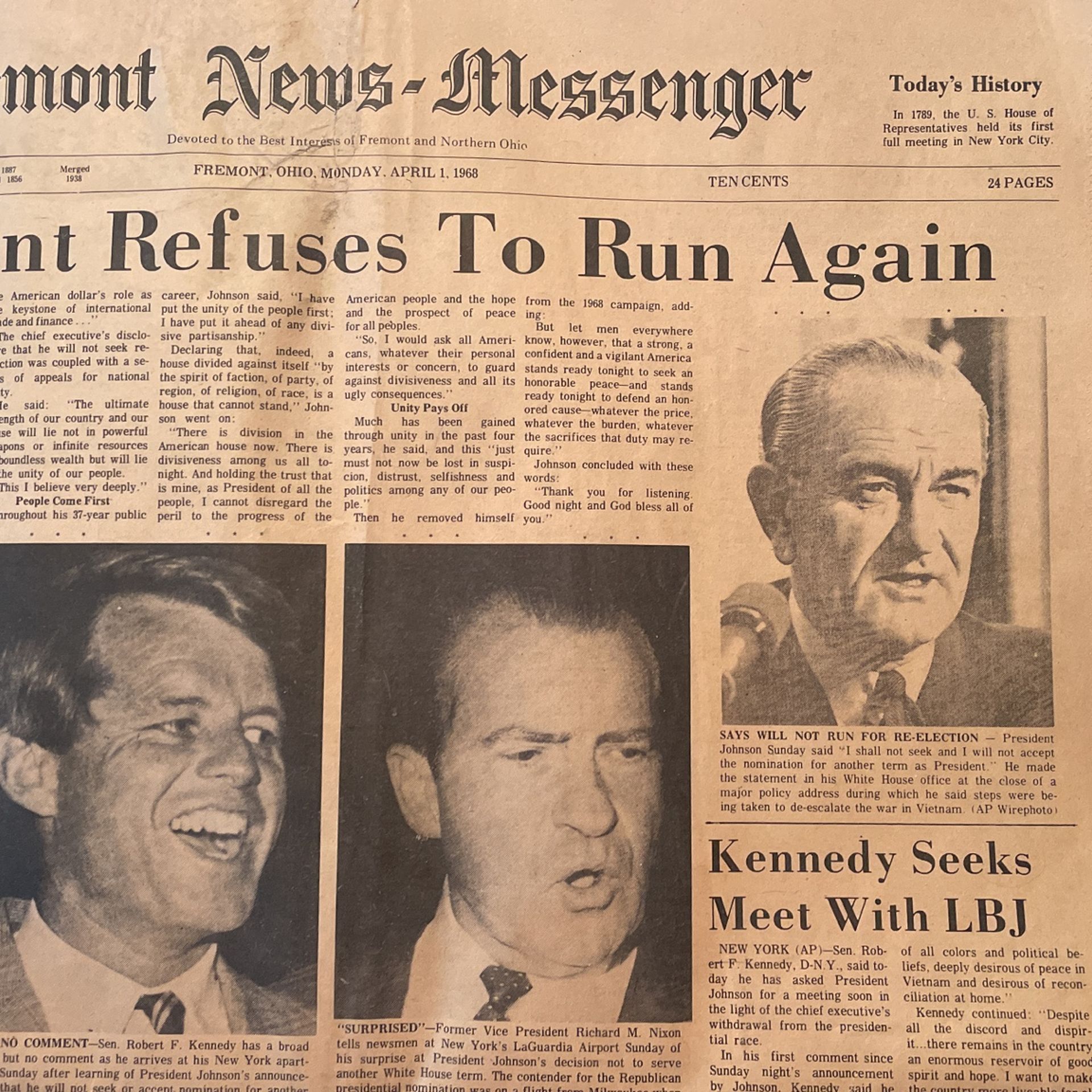 1968 Newspaper