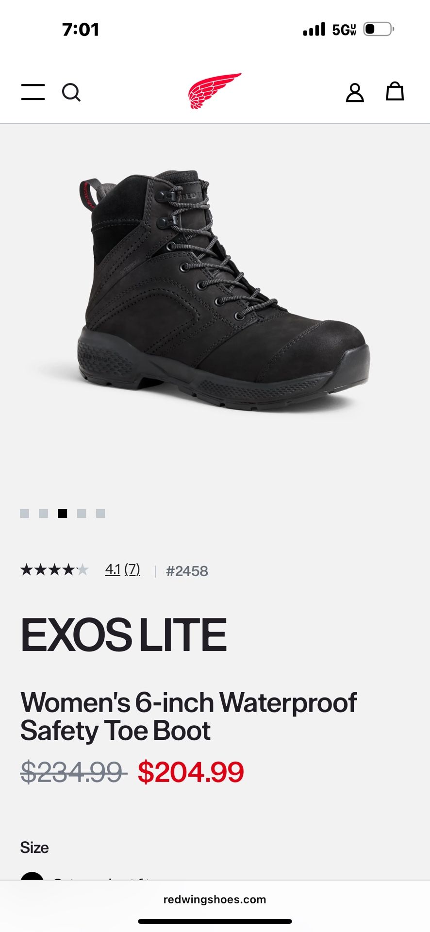 Red Wing Boots Size 7