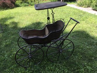 Victorian baby cartridge needs fabrics & fringes perfect setting for antique doll