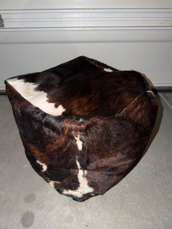 Cowhide Ottoman Pouf