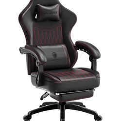 New-in-box Black Dowinix Gaming Chair With Footrest And Massaging Back