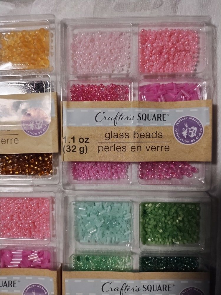 Crafters Square Glass Beads Brand New Mint In Package