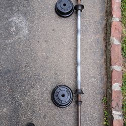 150 Pound Steel Barbell Set