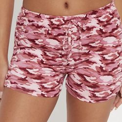 *NWT*  Fashion Nova Sleepy All Day Mauve Camo PJ Shorts Size S