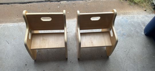 Set of 2 Kids Wooden Chairs