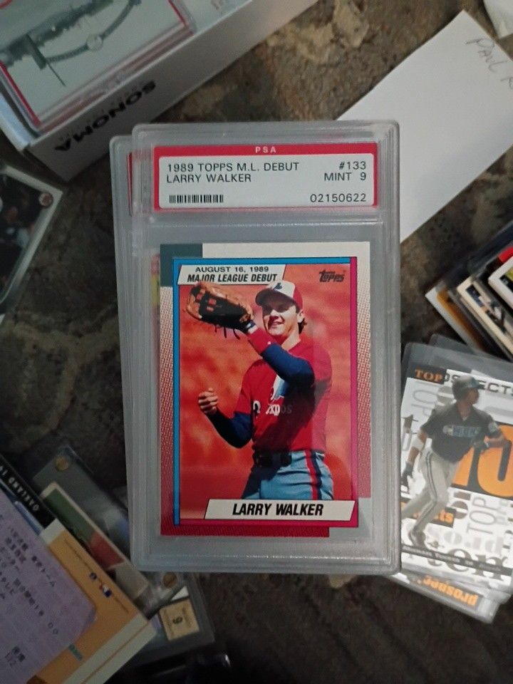 Vintage Baseball Card: Larry Walker Rookie PSA 9