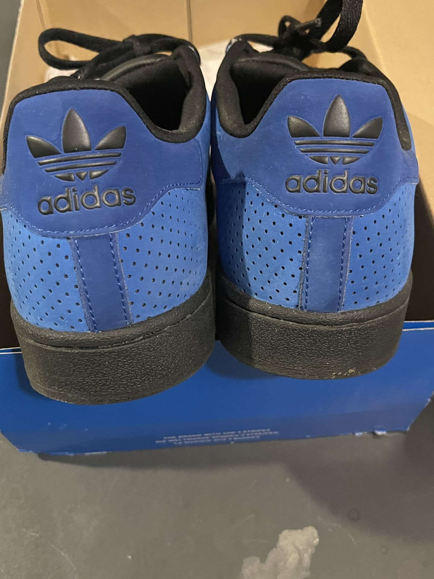 Adidas Superstar ll Blue And Black With Black Stripes, 10.5