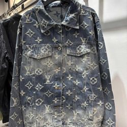 Louis Vuitton classic all-over embroidered jacquard denim L