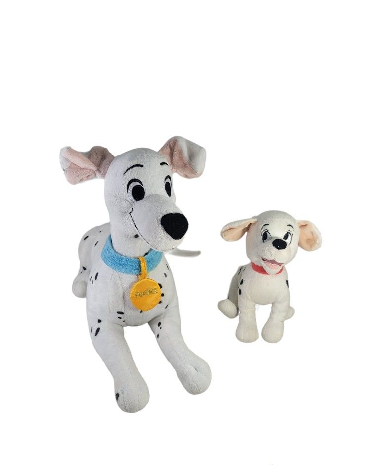 Disney Store 101 Dalmatians Perdita Plush 16” & Dalmatian Puppy Stuffed Animal