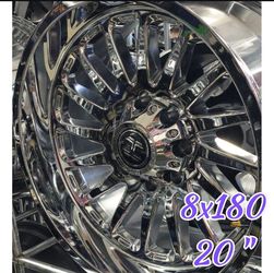 Heavy-duty 20s for your 2500/3500 HD! 🛞💪 ​⚡ Size: 20" 💥 Bolt Pattern: 8x180 🛻 Fits: Chevy Silverado & GMC Sierra 2500HD / 3500HD 🔥 Built tough fo