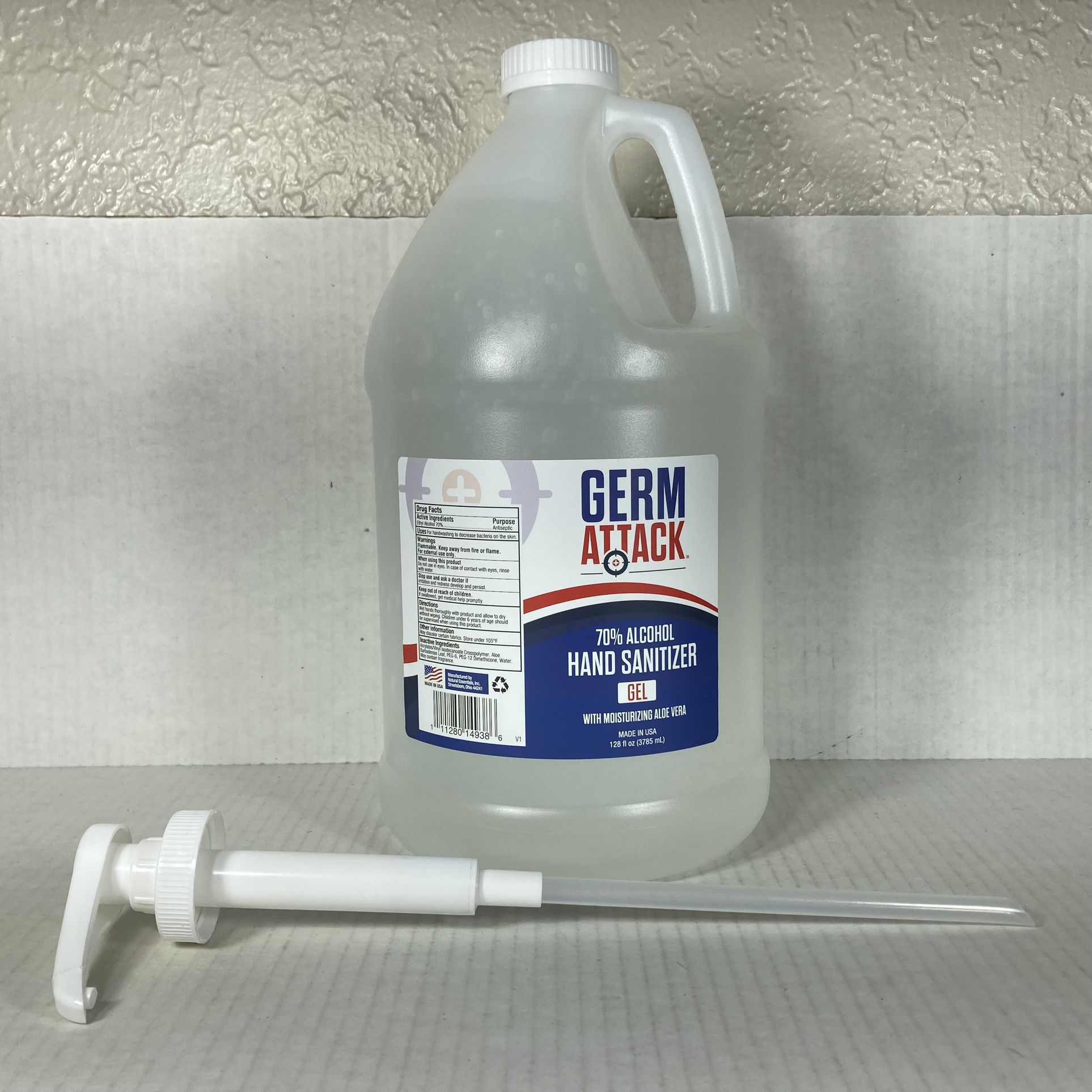 Germ Attack Hand Sanitizer Gel 1 Gallon 70% Alcohol Aloe Vera Pump NEW for  Sale in Tempe, AZ - OfferUp