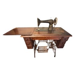Antique Singer Treadle Sewing Machine with Cabinet