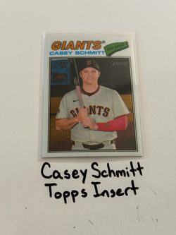 Casey Schmitt San Francisco Giants 3rd Baseman Topps Short Print Insert Card.