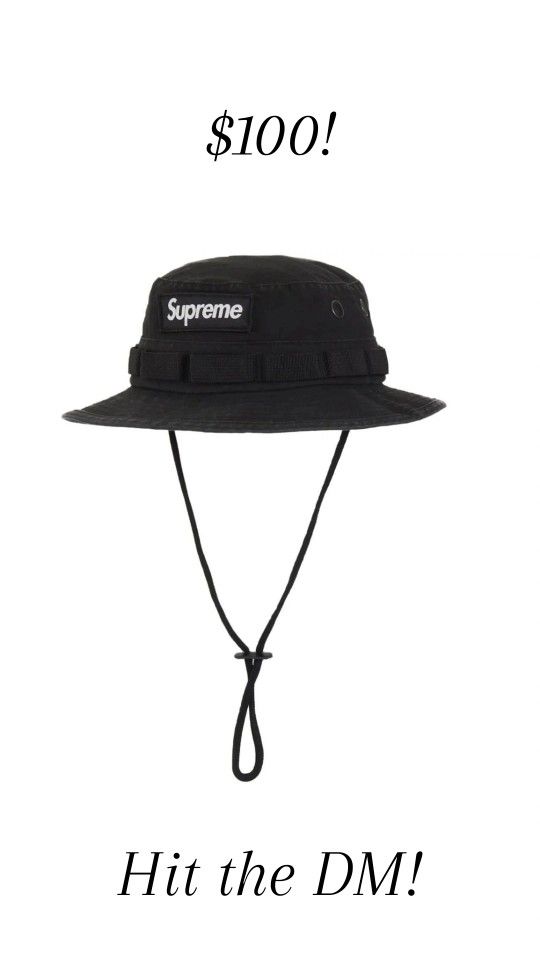 Brand New Black Supreme Bucket Hat!