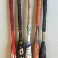 Baseball And Softball Bats And Glove 