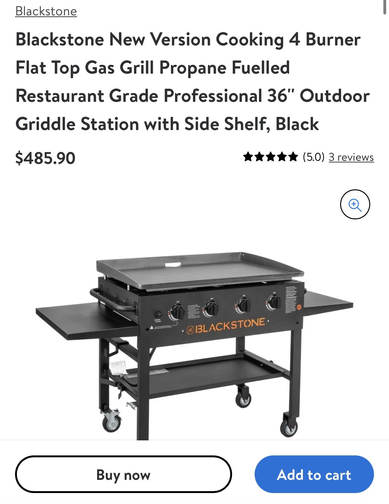 Flat Top Gas Grill Propane Fuelled Grilled Station 