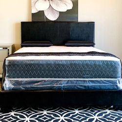 Brand New Black Full Size Bed Frame With New Mattress/Fast Delivery