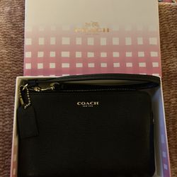 Coach Vintage Wristlet Black Saffiano Leather