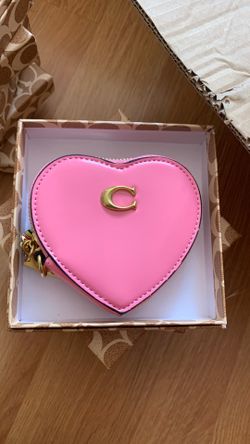 Pink heart coach wallet