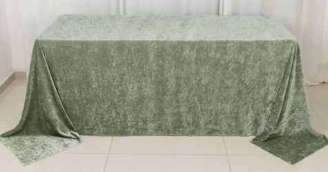Green velvet tablecloth
