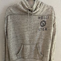 Gray Hollister Hoodie With Loose Fitting Turtle Neck Size S 