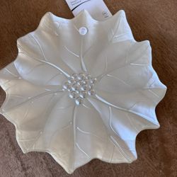 Princess House Holiday Poinsettia Platter