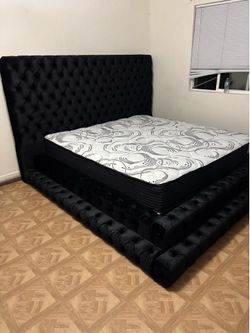 Queen size bed frame with mattress