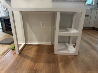 Modern White Writing Desk with Storage