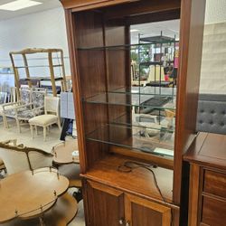 Stanley Furniture Neoclassical Style Cherry China Display Cabinet - 19” x 32”x 80”