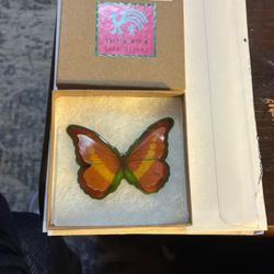 Vintage Butterfly Brooch By Iris Oliver