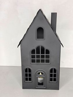 Target Bullseye Black Metal House LED Luminary Haunted Halloween House Decor