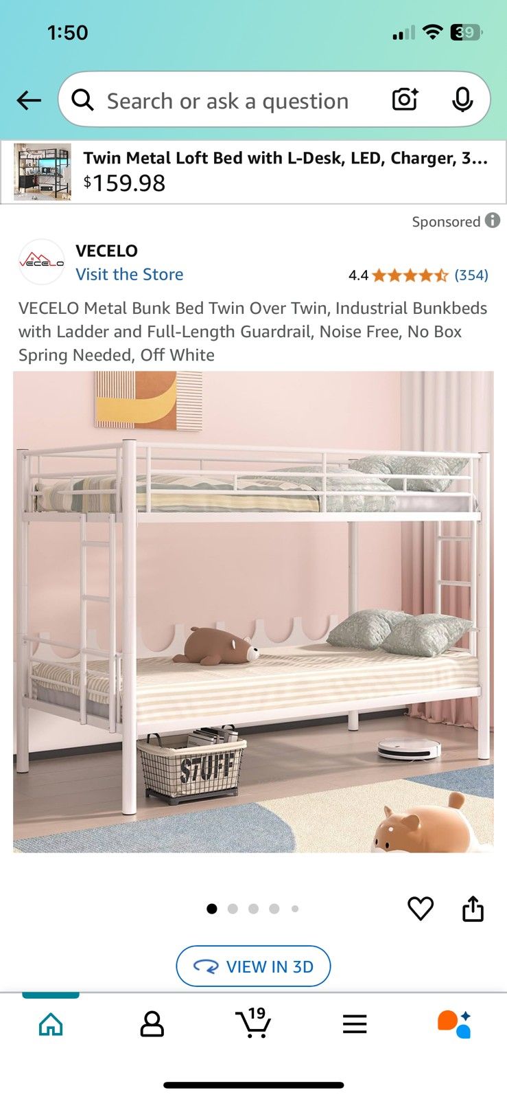 Brand New Vecelo Bunk Bed