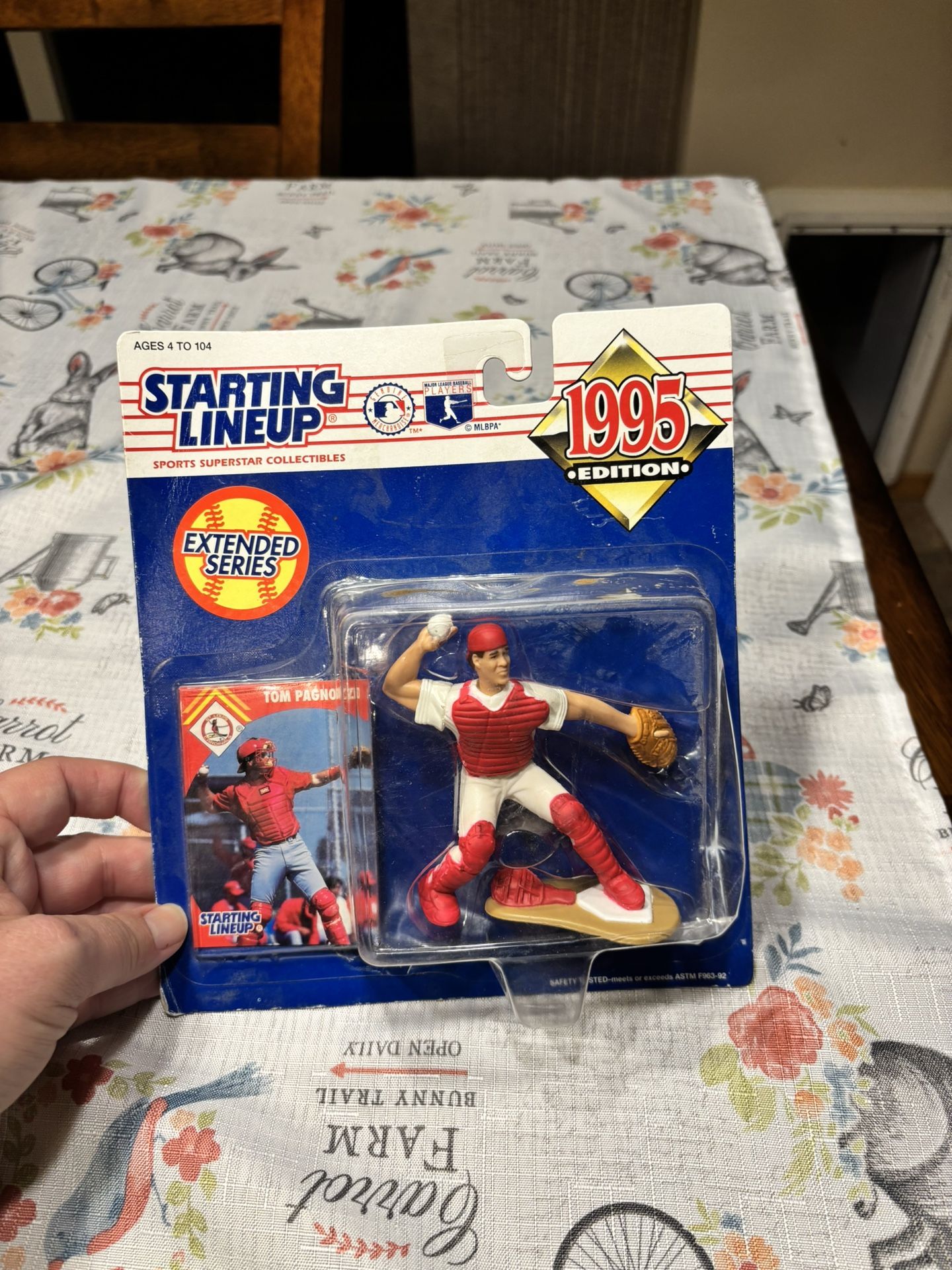 1995 TOM PAGNOZZI - Starting Lineup Baseball Extended Figure & Card - CARDINALS