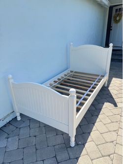 Pottery Barn Catalina white twin bed frame