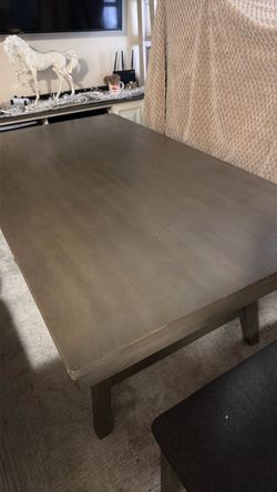 Dark Brown Rectangular Wood Coffee Table