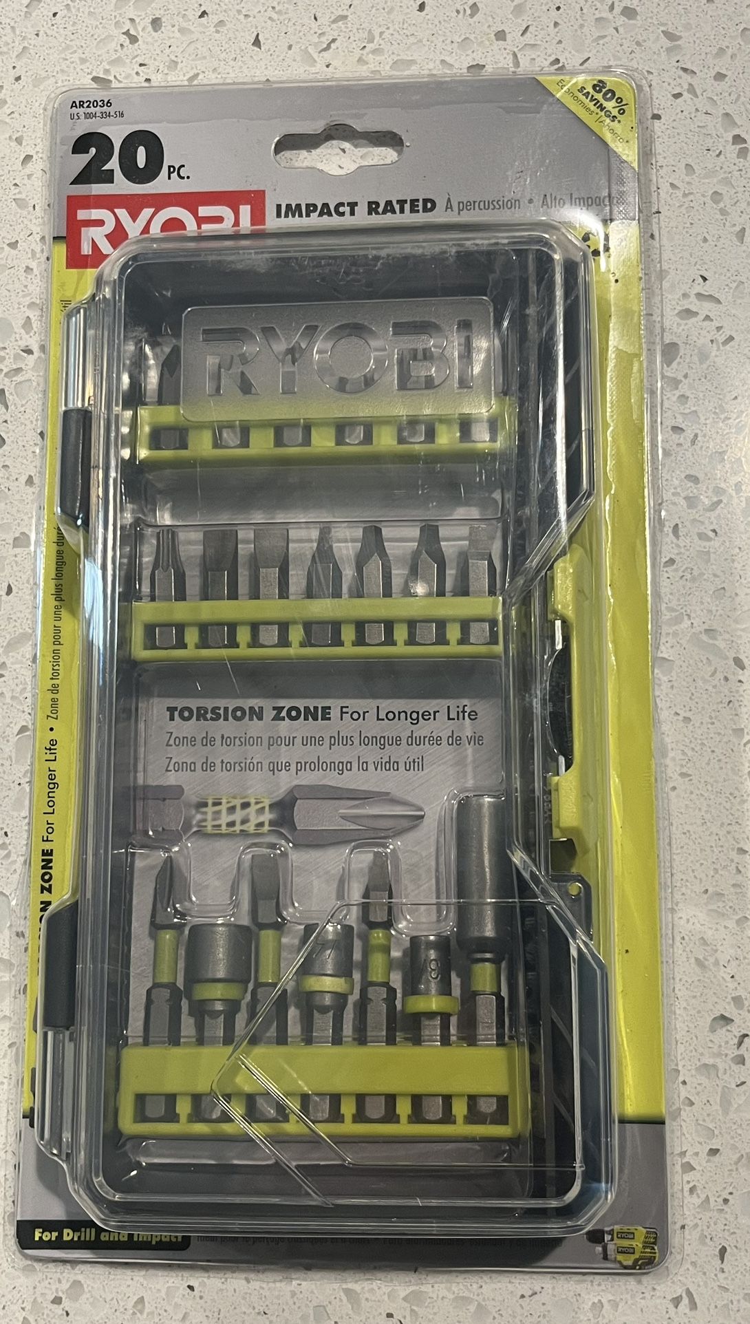 New RYOBI Impact Rated Driving Kit (20 Piece)