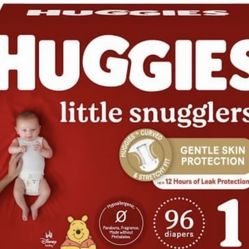 Huggies Little Snugglers Baby Diapers Size 1, 96 Diapers