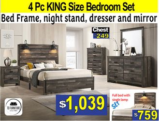 KING size 4 pc Bedroom set