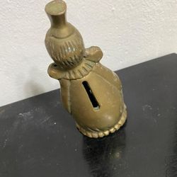 ALCANCIA ANTIGUA DE BRONCE DISEÑO ALCANCIA PAYASO