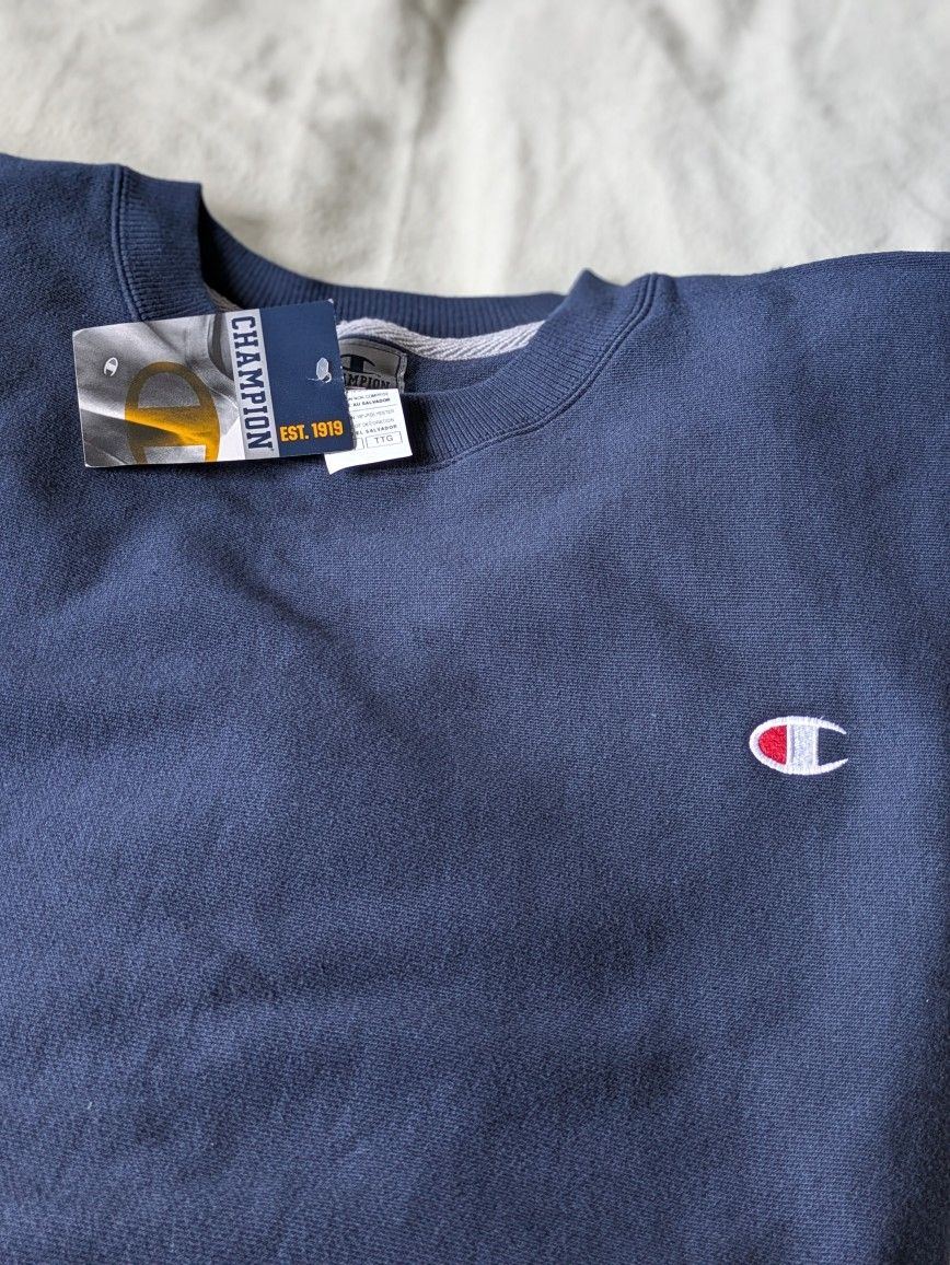 New Champion Men's Reverse Weave Crew Navy XXL