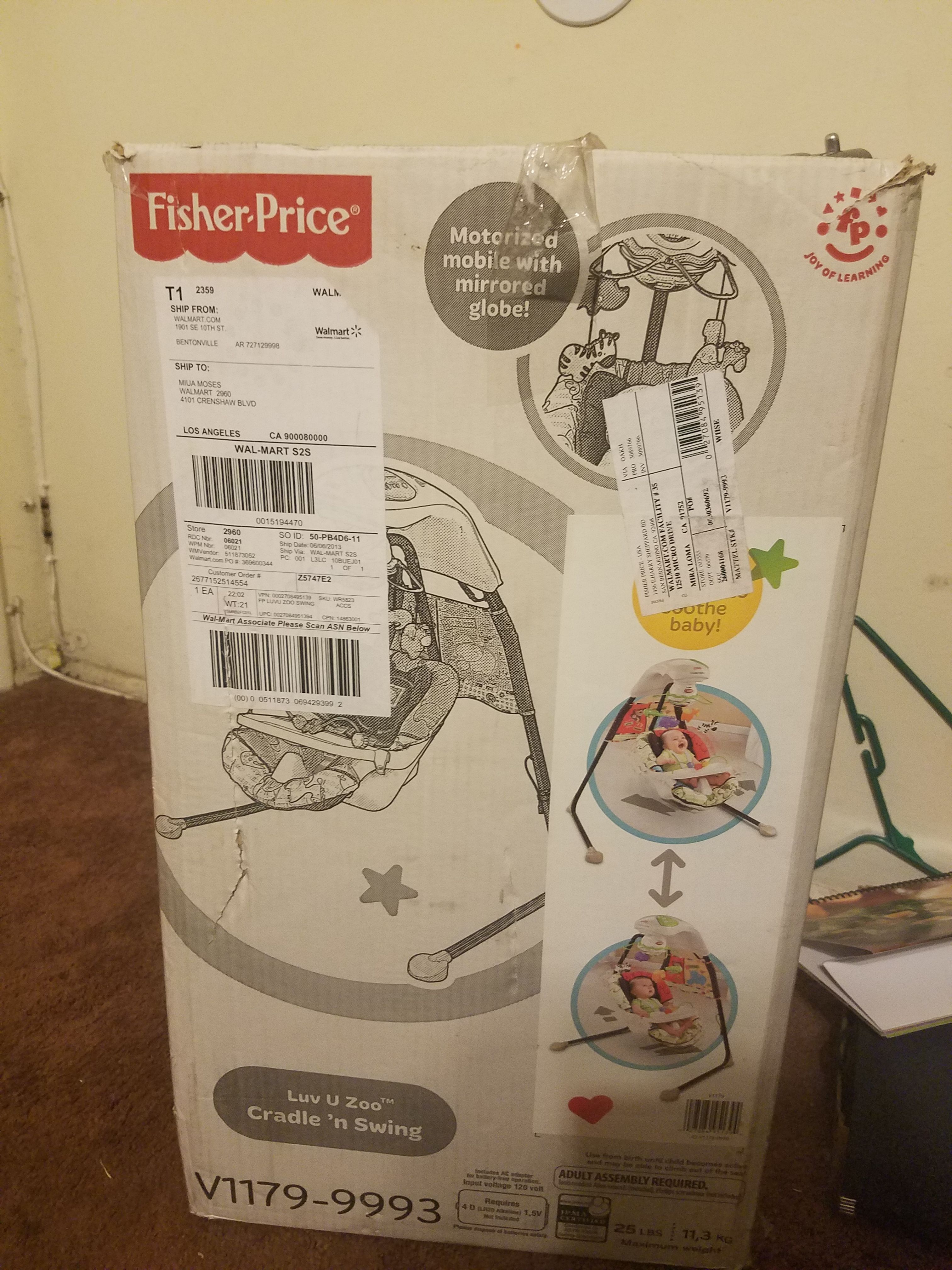 Fisher Price Luv U Zoo Cradle n Swing
