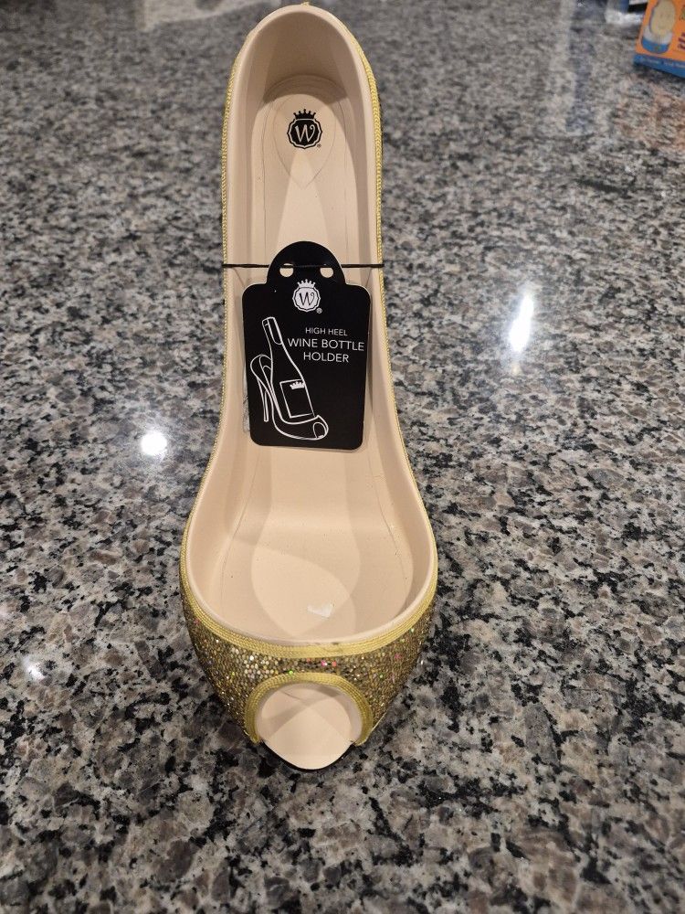 High Heel Wine Bottle Holder - Gold